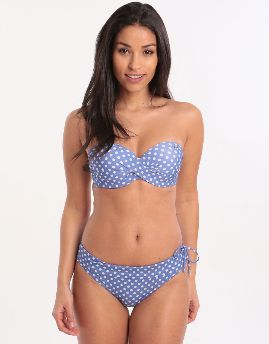 Bikinis Banana Moon Fold Over Bikini Bottoms | Dolcevita Merenda Banded Bikini Bottom Blue