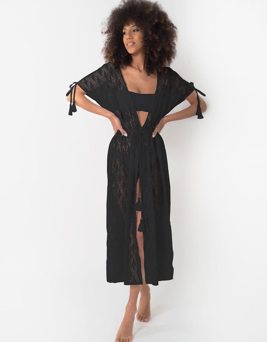 Beachwear Iconique | Temptation Kaftan Black