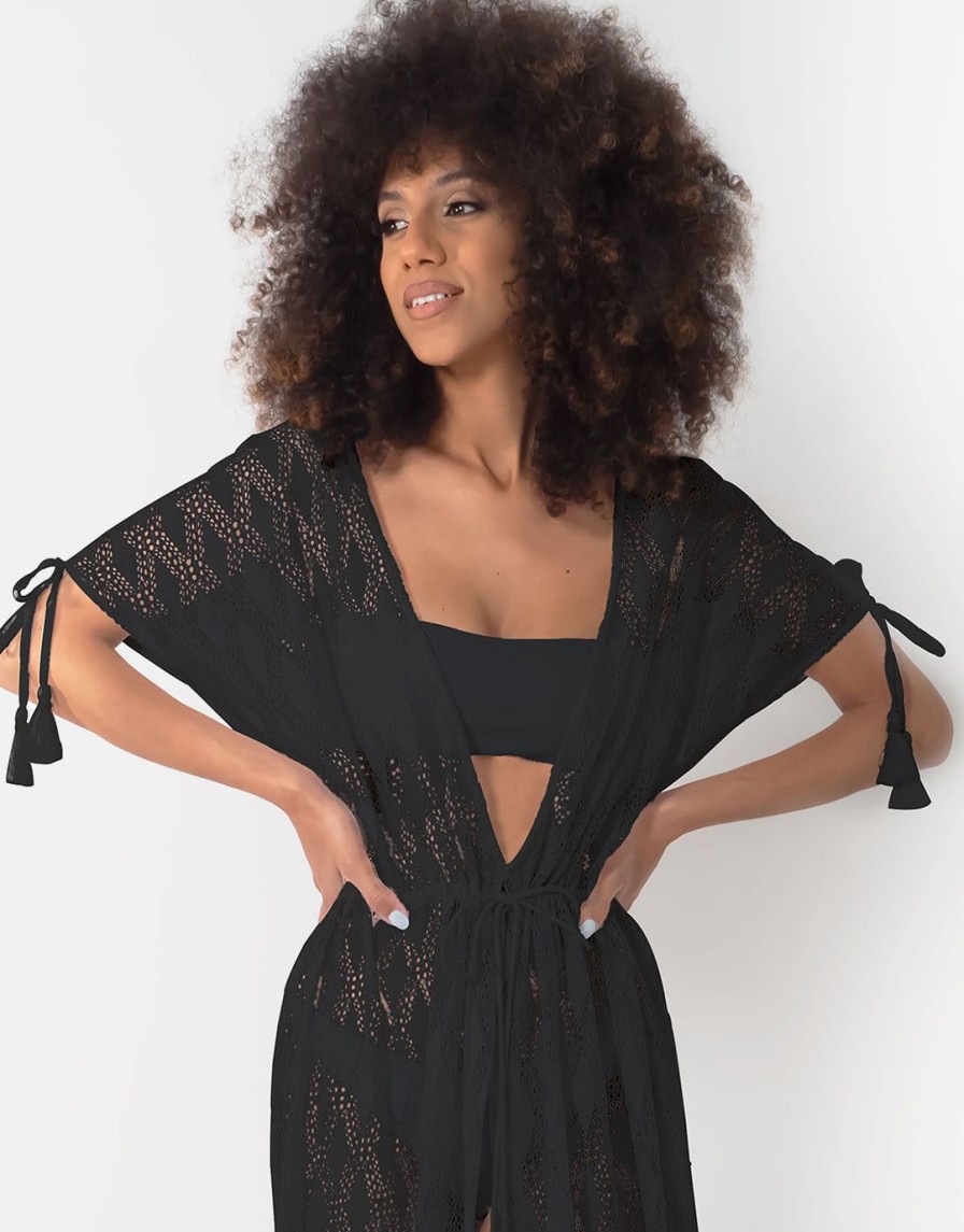 Beachwear Iconique | Temptation Kaftan Black