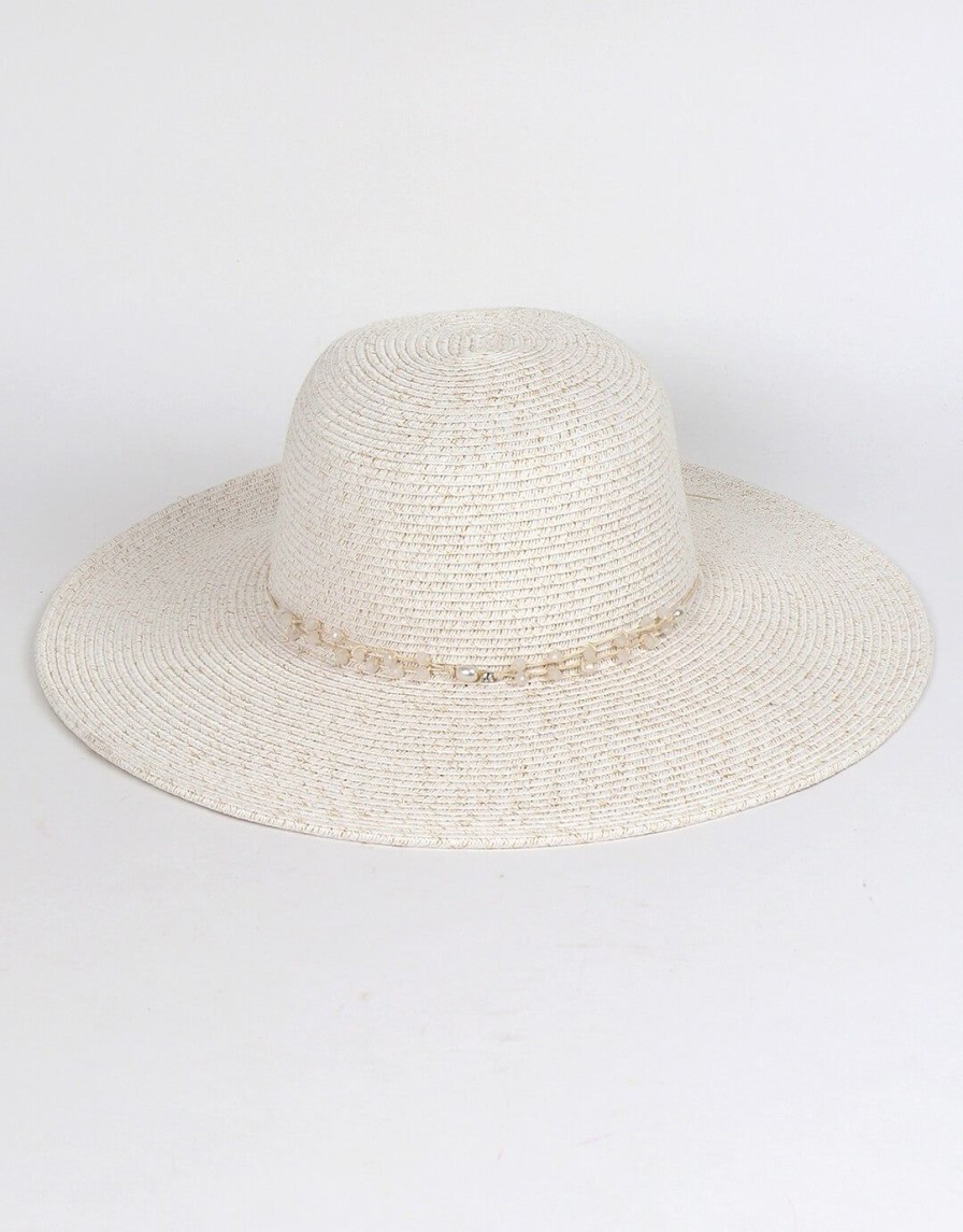 Beach Accessories Pia Rossini | Dune Hat-White And Silver