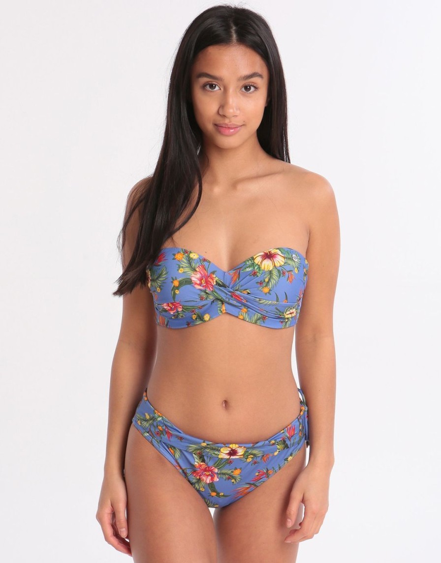 Bikinis Banana Moon Fold Over Bikini Bottoms | Dolcevita Merenda Banded Bikini Bottom Blue