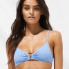 Bikinis Watercult Bralette Bikini Tops | Island Nostalgia Ring Front Bralette Bikini Top-Cornflower Blue