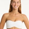 Bikinis Sea Level Bandeau Bikini Tops | Interlace Bandeau Bikini Top White