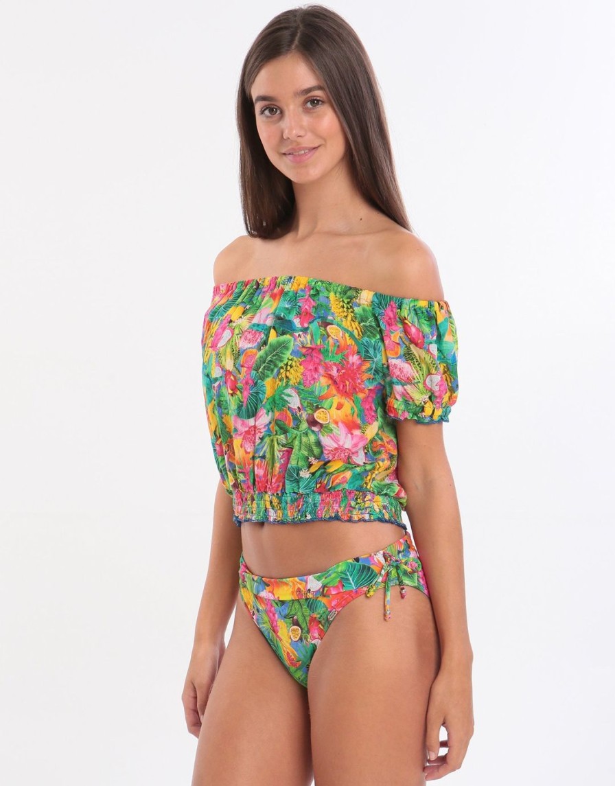 Beachwear Banana Moon | Tropivoil Binky Off The Shoulder Top Blue