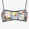 Bikinis Maryan Mehlhorn Bandeau Bikini Tops | Scenery Bandeau Bikini Top-Monochrome Garden Print