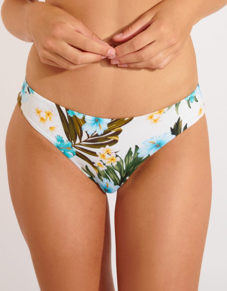 Bikinis Banana Moon Brazilian Bikini Bottoms | Maupiti Cheeka Bikini Pant Print White