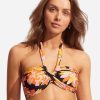 Bikinis Seafolly Bandeau Bikini Tops | Palm Springs Halter Bandeau Bikini Top Black