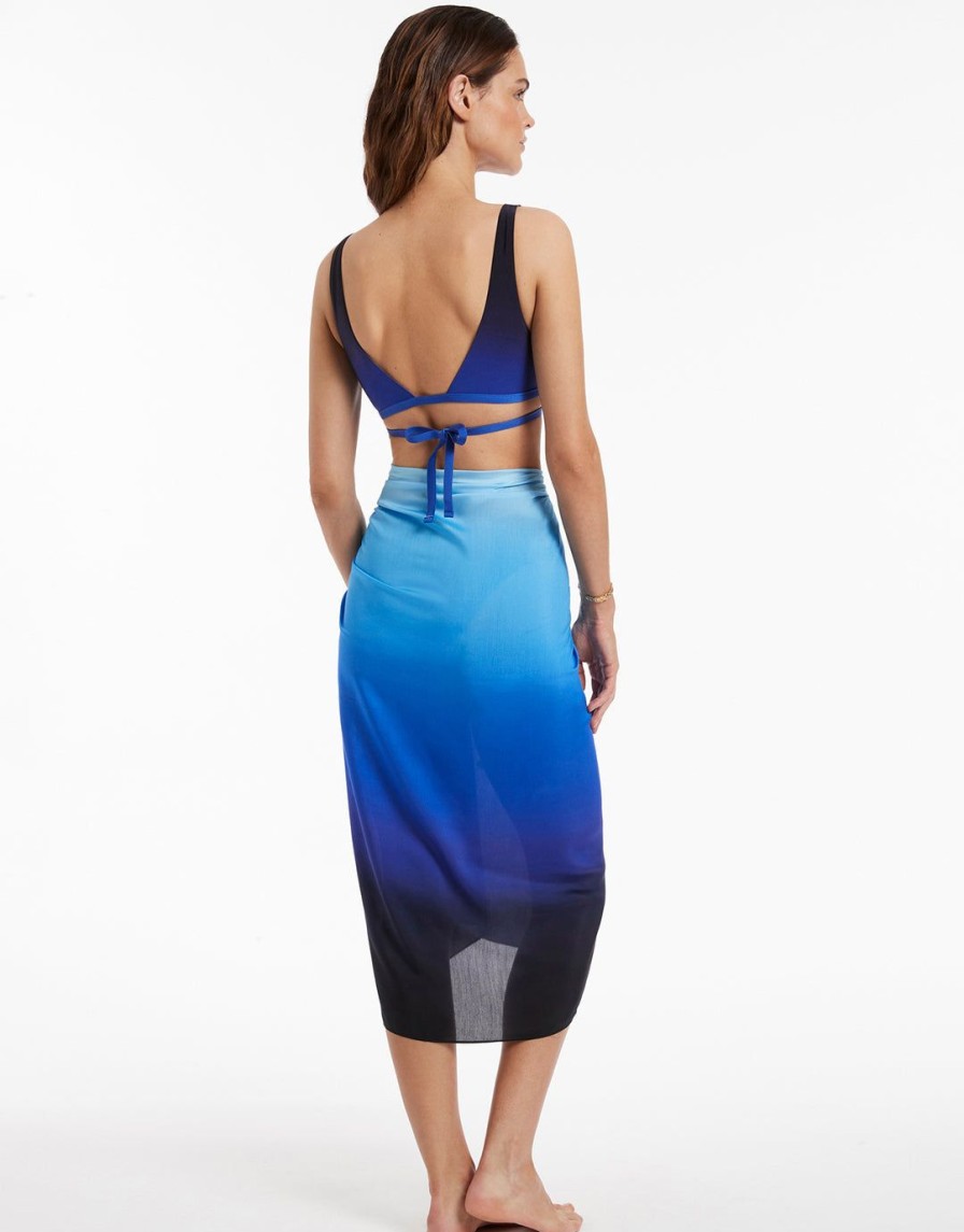 Beachwear Jets | Oia Sunset Sarong-Ocean Blue Ombre