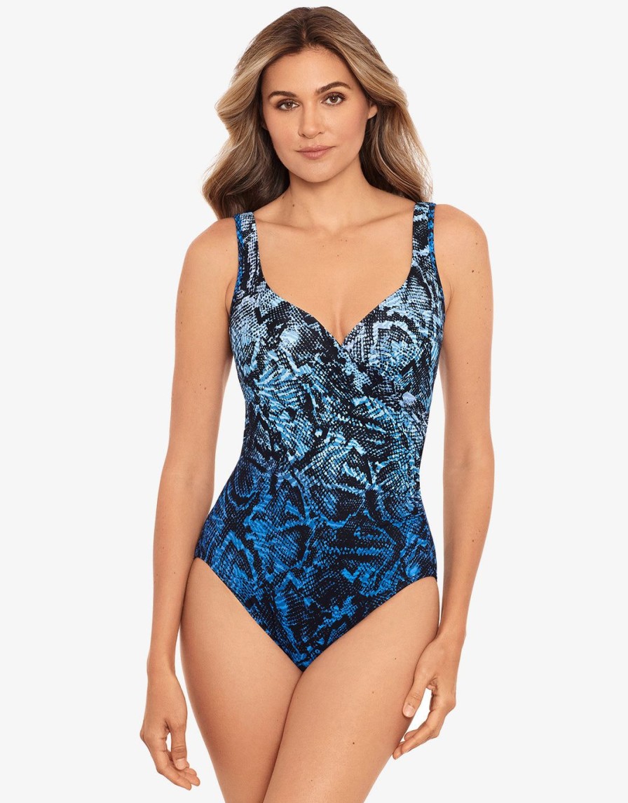 Swimwear Miraclesuit | Boa S Its A Wrap Swimsuit Blue