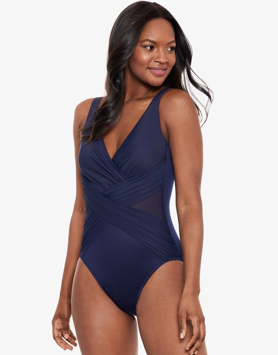 Swimwear Miraclesuit | Illusionist Crossover Swimsuit-Midnight Blue