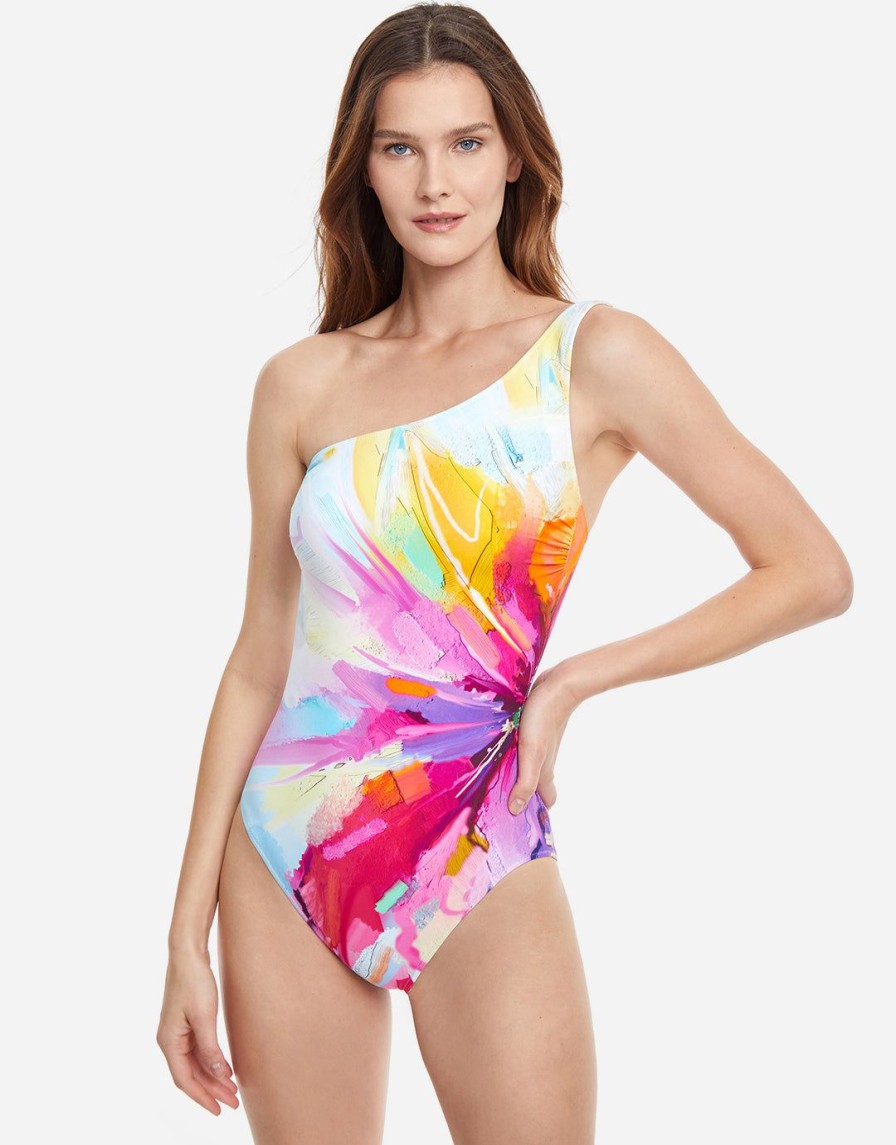 Swimwear Gottex | Summer In Capri One Shoulder Swimsuit Multi