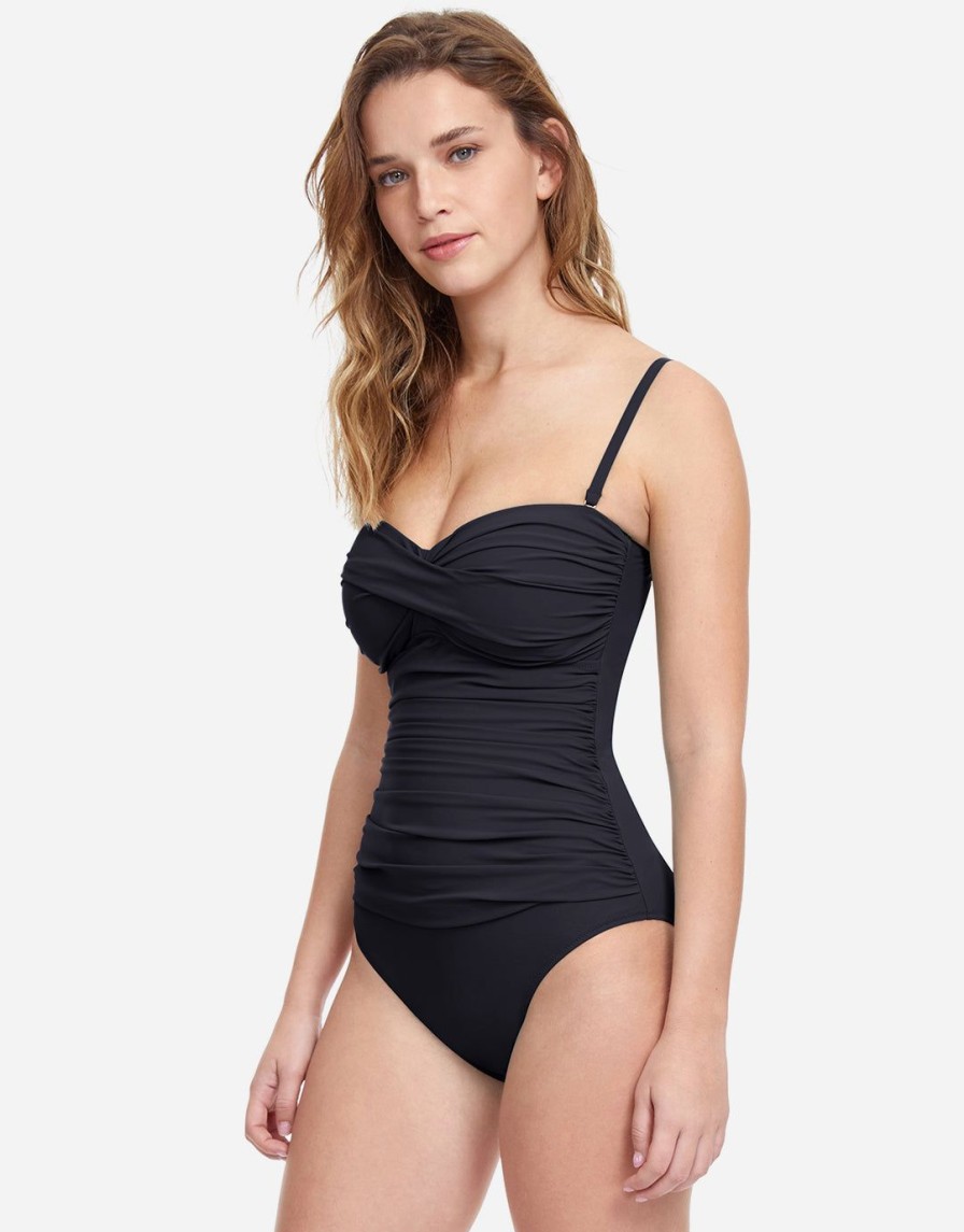 Swimwear Gottex | Profile Tutti Frutti Bandeau Swimsuit Black