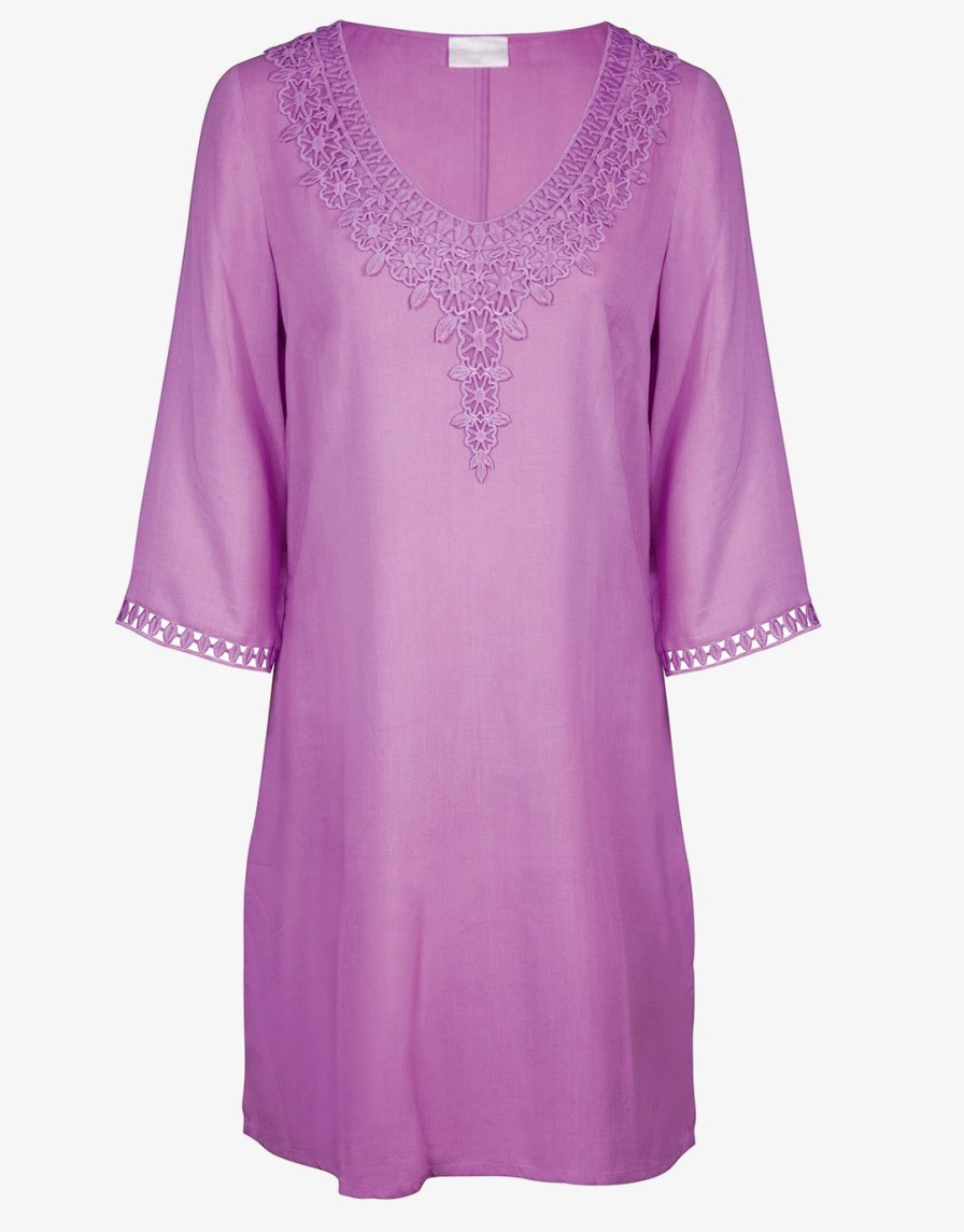 Beachwear Charmline | Embroidered Tunic-Violet Pink