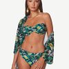 Bikinis Roidal Bandeau Bikini Tops | Japan Underwired Ruched Bandeau Bikini Set Dark Green