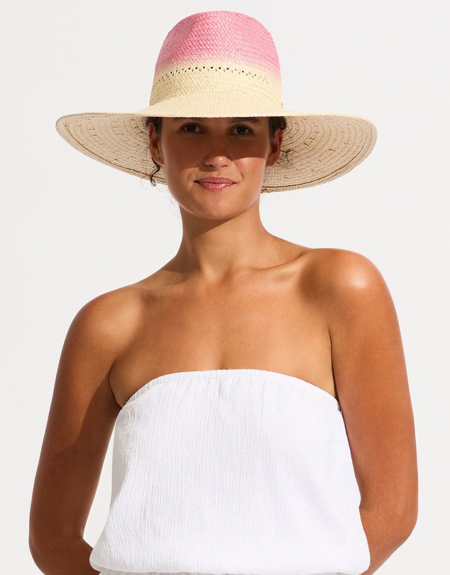 Beach Accessories Seafolly | Colour Crush Wide Brim Hat-Fuchsia Rose