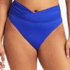 Bikinis Sea Level Fold Over Bikini Bottoms | Essentials Wrap High Waist Bikini Pant-Cobalt Blue