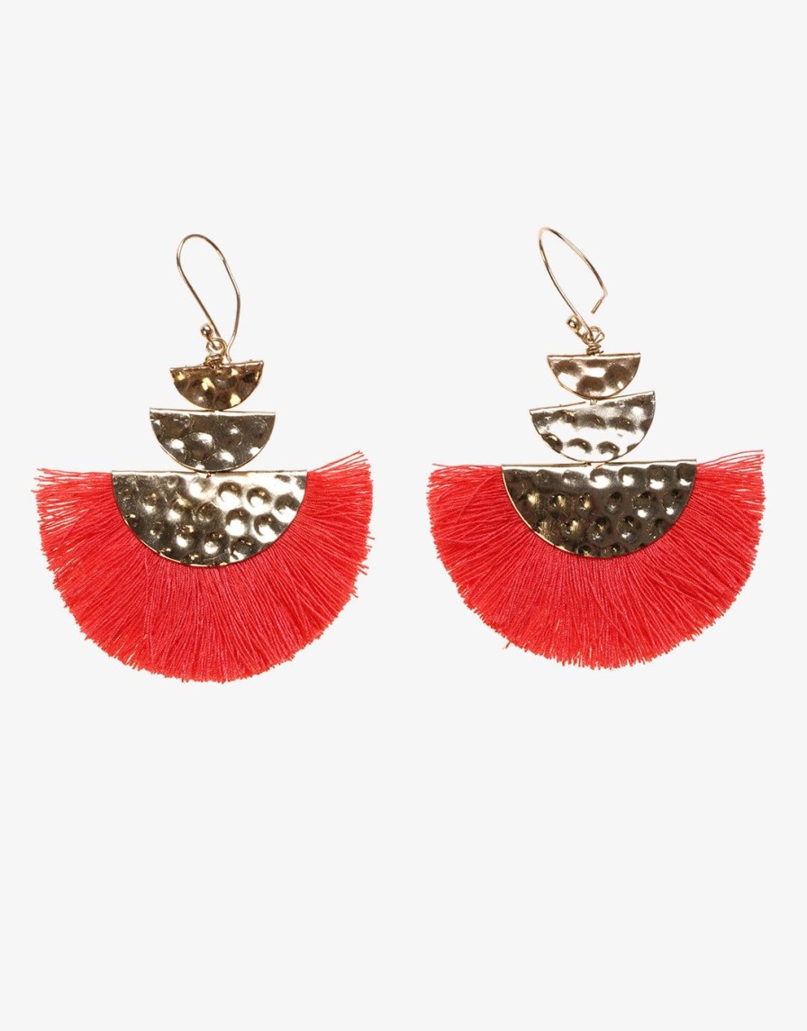 Beach Accessories Iconique | Fan Earrings-Red