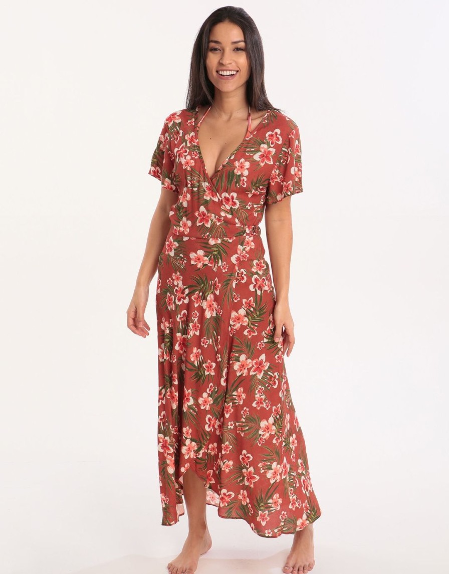 Beachwear Banana Moon | Nerika Gulia Wrap Dress Mahogany