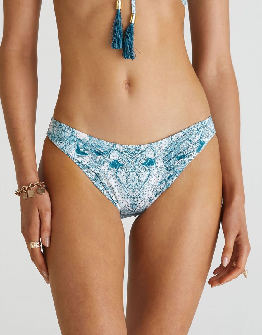 Bikinis Aqua Blu Classic Bikini Bottoms | Eternal Mila Cheeky Bikini Pant-Multi White/Green