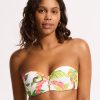 Bikinis Seafolly Bandeau Bikini Tops | Tropica Bustier Bandeau Bikini Top-Ecru Cream