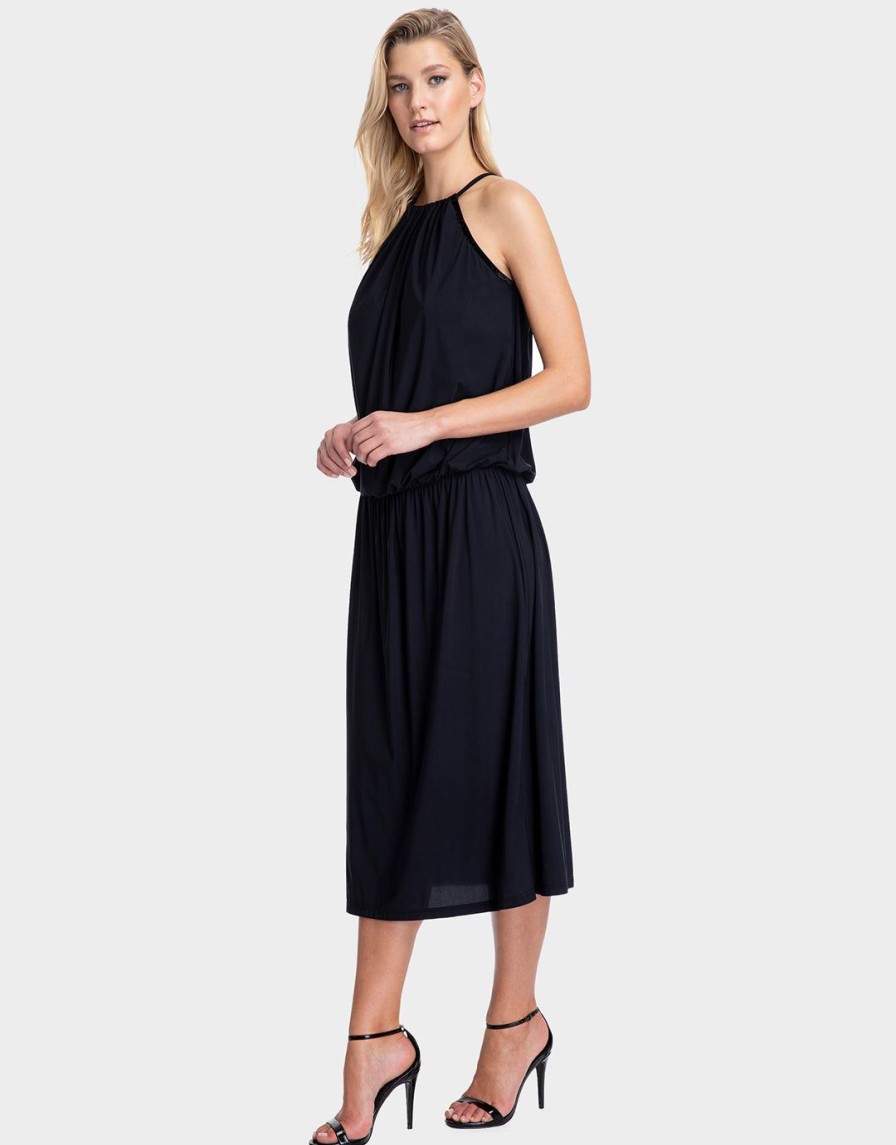 Beachwear Gottex | Moonlight Glow Halter Dress Black