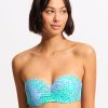 Bikinis Seafolly Bandeau Bikini Tops | Sea Skin Bustier Bandeau Bikini Top-Vivid Green