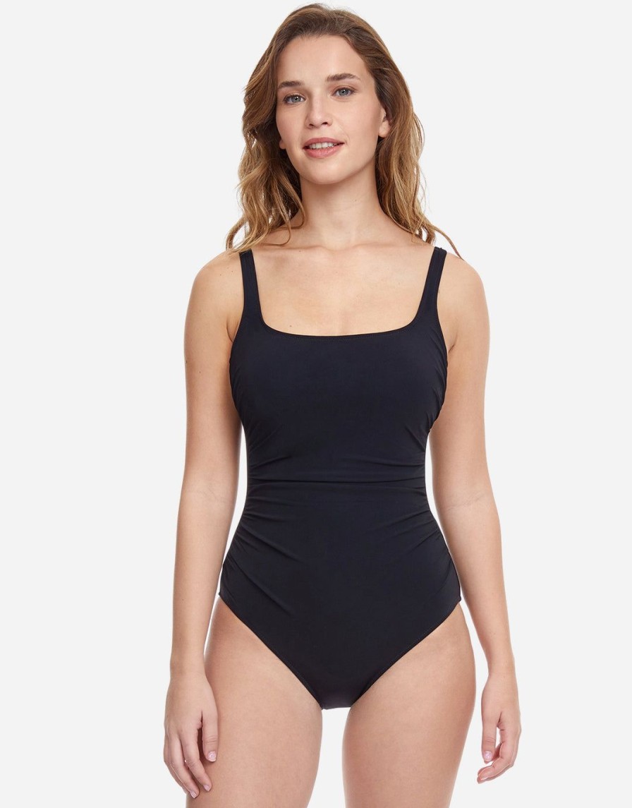 Swimwear Gottex | Profile Tutti Frutti Square Neck Swimsuit Black