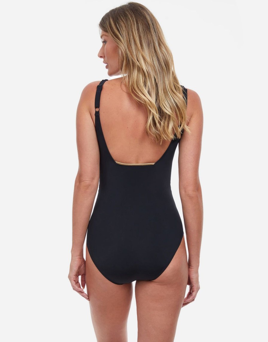 Swimwear Gottex | Onyx Square Neck Swimsuit Black