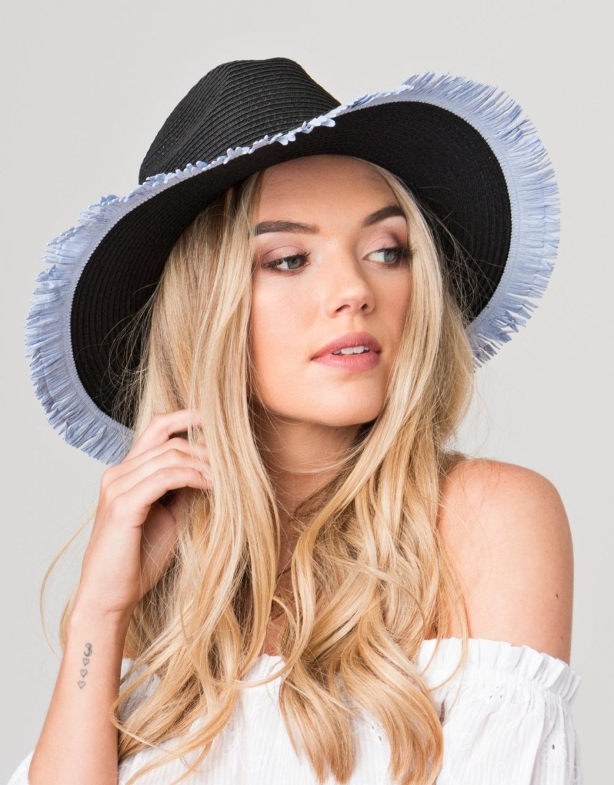 Beach Accessories Pia Rossini | Cira Beach Hat-Black/Blue