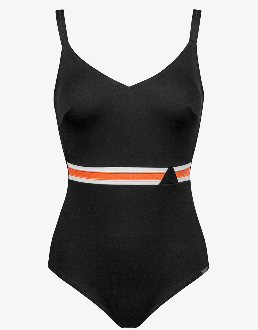 Swimwear Charmline | Apricot Bliss Swimsuit Apricot Black