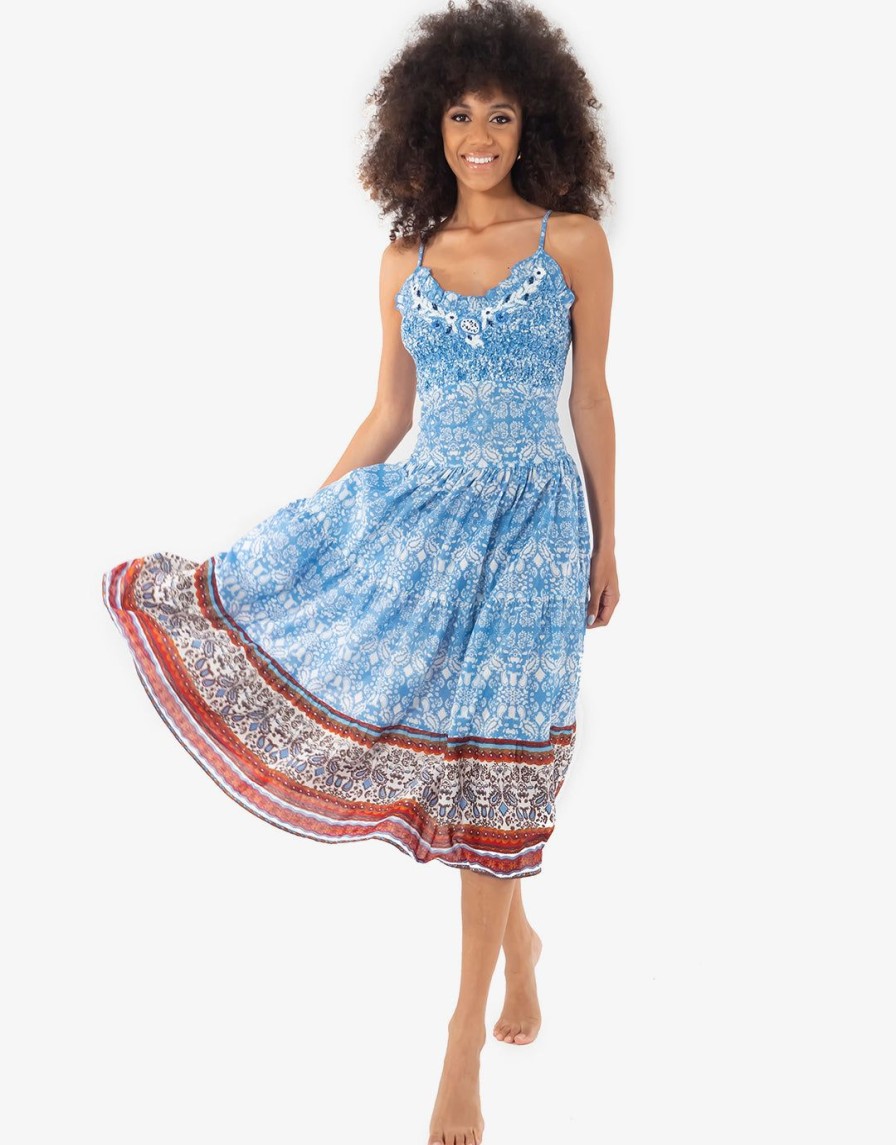 Beachwear Iconique | Lara Strappy Maxi Dress Blue