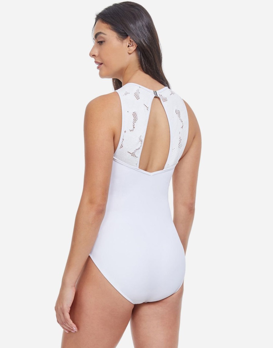 Swimwear Gottex | Profile Late Bloomer High Neck Swimsuit White