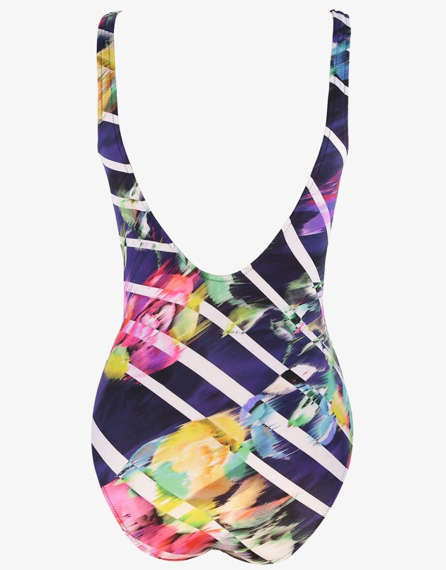 Swimwear Charmline | Flower Glow Adjustable Swimsuit-Maritim Neon Navy