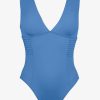 Swimwear Maryan Mehlhorn | Softline V Neck Swimsuit-Air Blue