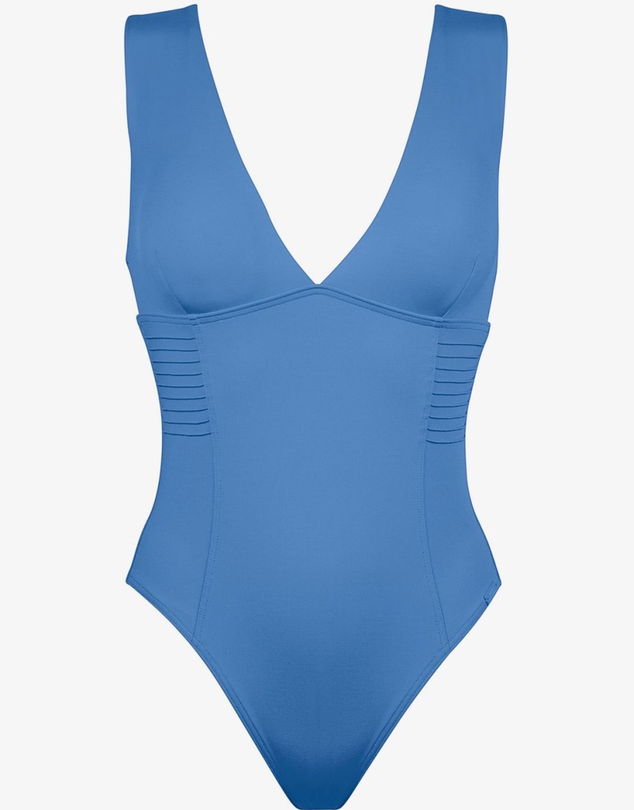 Swimwear Maryan Mehlhorn | Softline V Neck Swimsuit-Air Blue